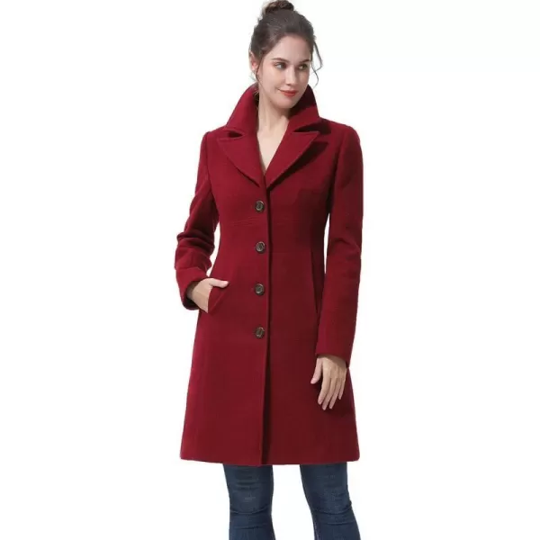 BGSD Women Ros Wool Walking Coat Regular amp Plus Size amp PetiteWine