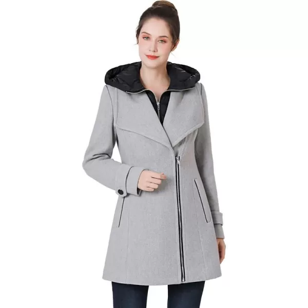 BGSD Women Rue Wool Asymmetric Zipper Coat with Removable HoodGray