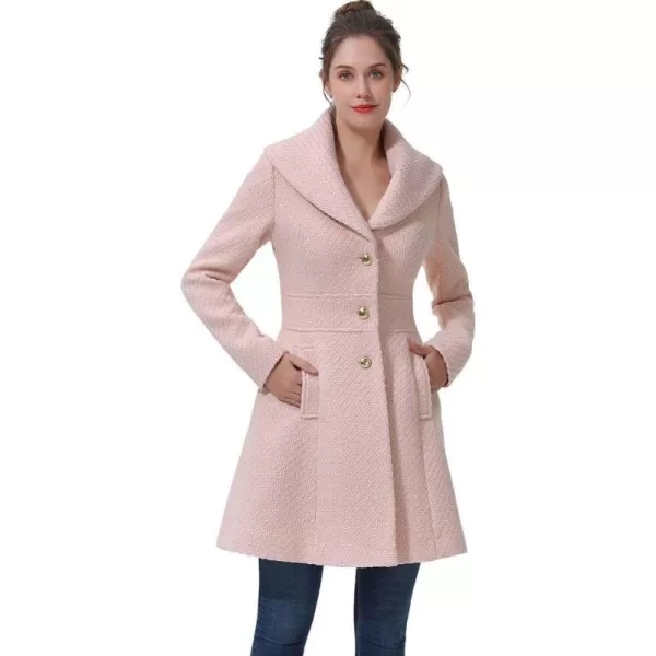 BGSD Women Tia Fit amp Flare Boucle Wool Coat Regular amp Plus Size amp PetiteBlush