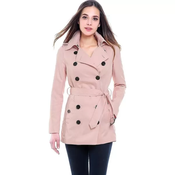 BGSD Women Tori Waterproof Hooded Short Trench CoatBlush