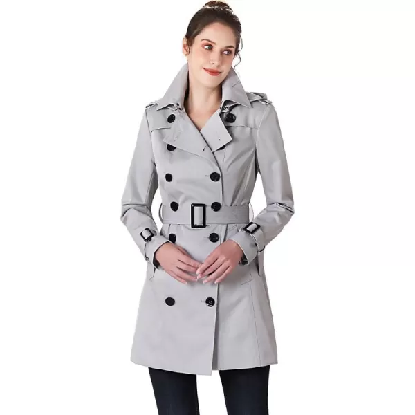 BGSD Women Viv Waterproof Hooded Mid Length Trench CoatGray