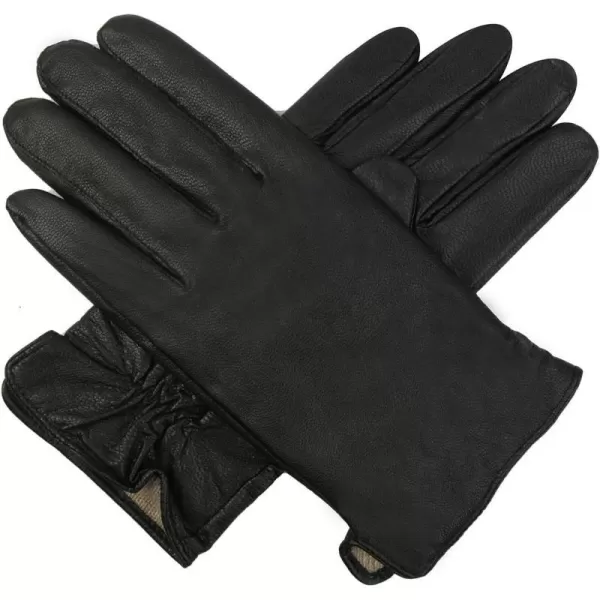 Luxury Lane Mens Lambskin Leather Gloves with Cashmere Lined Black SmallLuxury Lane Mens Lambskin Leather Gloves with Cashmere Lined Black Small