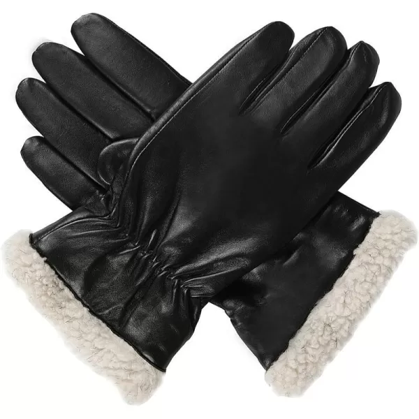 Luxury Lane Mens Pilot Microfleece Lined Lambskin Leather Gloves Black MediumLuxury Lane Mens Pilot Microfleece Lined Lambskin Leather Gloves Black Medium