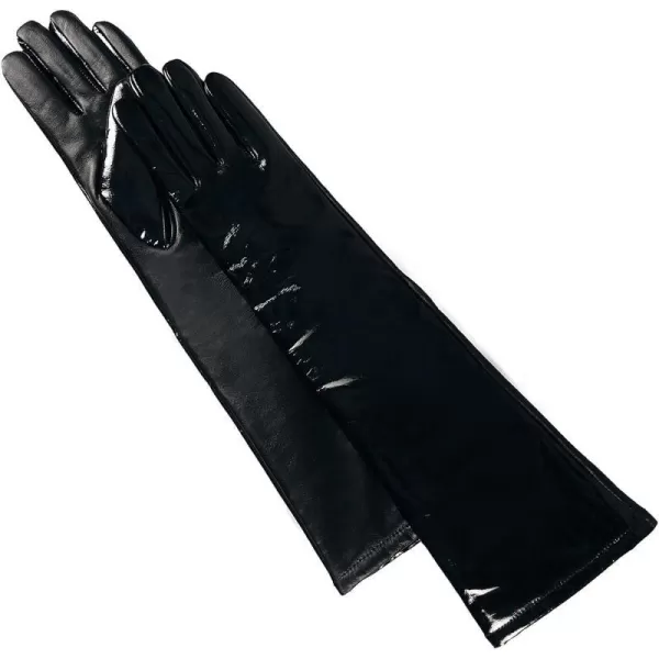 Luxury Lane Womens Long Lambskin Leather Gloves with Cashmere Lined Black SmallLuxury Lane Womens Long Lambskin Leather Gloves with Cashmere Lined Black Small