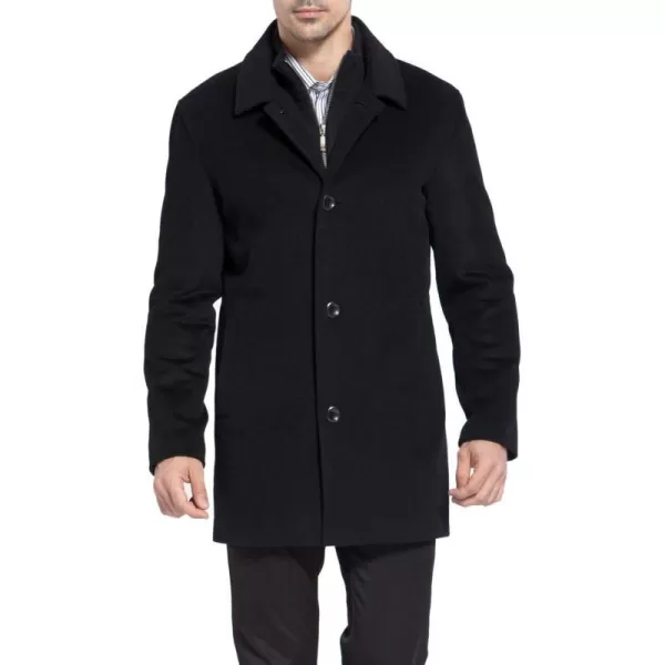 MODERM Men Justin Cashmere Wool Blend Car Coat  Regular and Big amp TallBlack