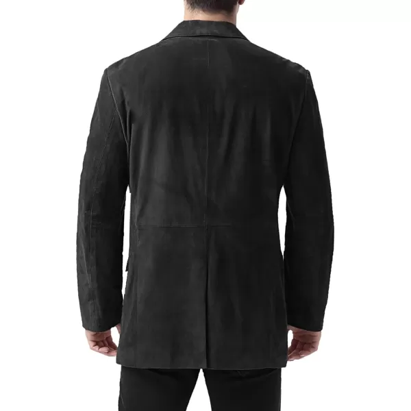 BGSD Men Cliff 2Button Suede Leather Blazer Sport Coat Jacket Also available in Big and Tall and ShortBlack