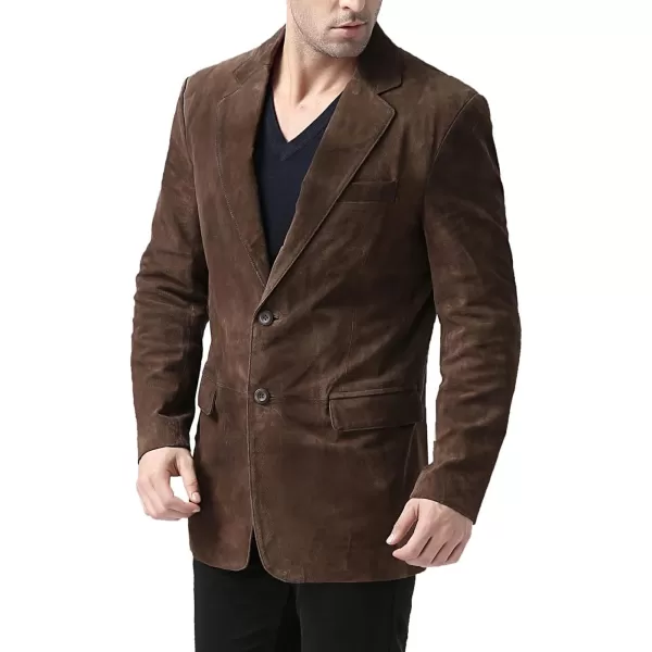 BGSD Men Cliff 2Button Suede Leather Blazer Sport Coat Jacket Also available in Big and Tall and ShortBrown