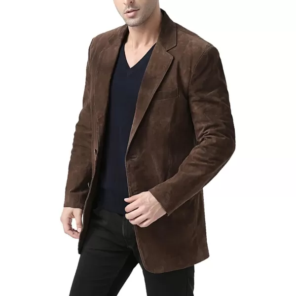 BGSD Men Cliff 2Button Suede Leather Blazer Sport Coat Jacket Also available in Big and Tall and ShortBrown