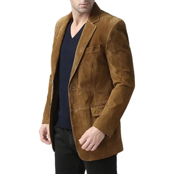 BGSD Men Cliff 2Button Suede Leather Blazer Sport Coat Jacket Also available in Big and Tall and ShortTobacco