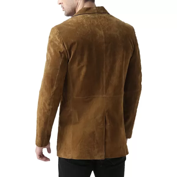 BGSD Men Cliff 2Button Suede Leather Blazer Sport Coat Jacket Also available in Big and Tall and ShortTobacco