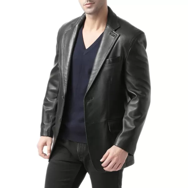 BGSD Men Jacob 2Button New Zealand Lambskin Leather Blazer Sport Coat Jacket Also available in Big and Tall and ShortBlack