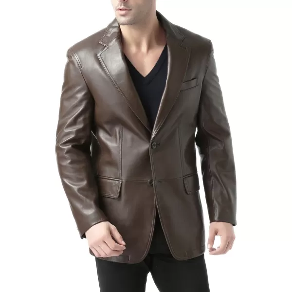 BGSD Men Jacob 2Button New Zealand Lambskin Leather Blazer Sport Coat Jacket Also available in Big and Tall and ShortEspresso