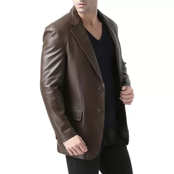 BGSD Men Jacob 2Button New Zealand Lambskin Leather Blazer Sport Coat Jacket Also available in Big and Tall and ShortEspresso