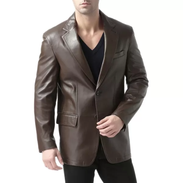 BGSD Men Jacob 2Button New Zealand Lambskin Leather Blazer Sport Coat Jacket Also available in Big and Tall and ShortEspresso