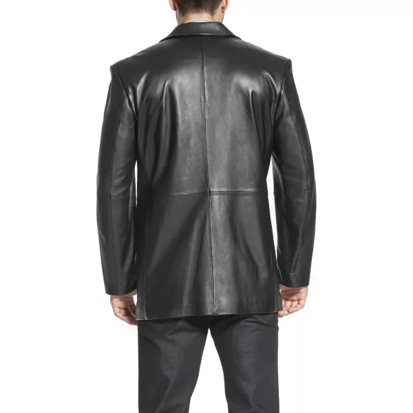 BGSD Men James 1Button Lambskin Leather Blazer Sport Coat Jacket Also available in Big and Tall and ShortBlack