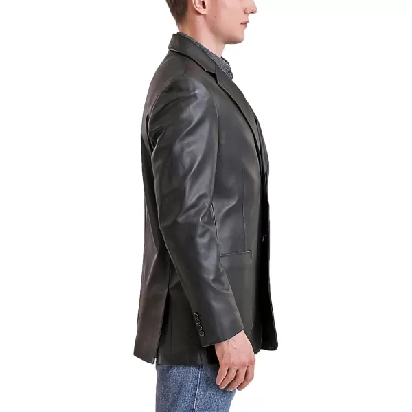 BGSD Men Kai 2Button Lambskin Leather Blazer Sport Coat Jacket Also available in Big and Tall and ShortBlack