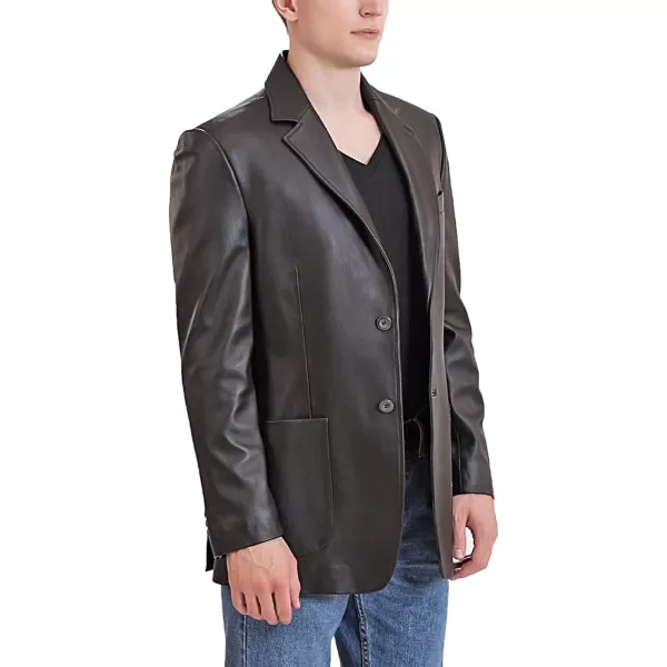 BGSD Men Kai 2Button Lambskin Leather Blazer Sport Coat Jacket Also available in Big and Tall and ShortBrown