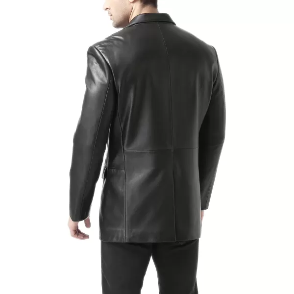 BGSD Men Liam 3Button Leather Blazer Sport Coat Jacket Also available in Big and Tall and ShortBlack