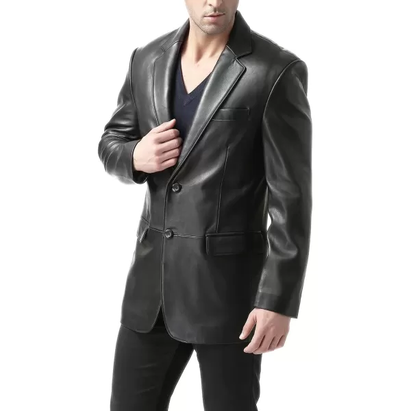 BGSD Men Richard Classic Leather Blazer Lambskin Sport Coat Jacket Regular Big ampamp Tall and ShortBlack
