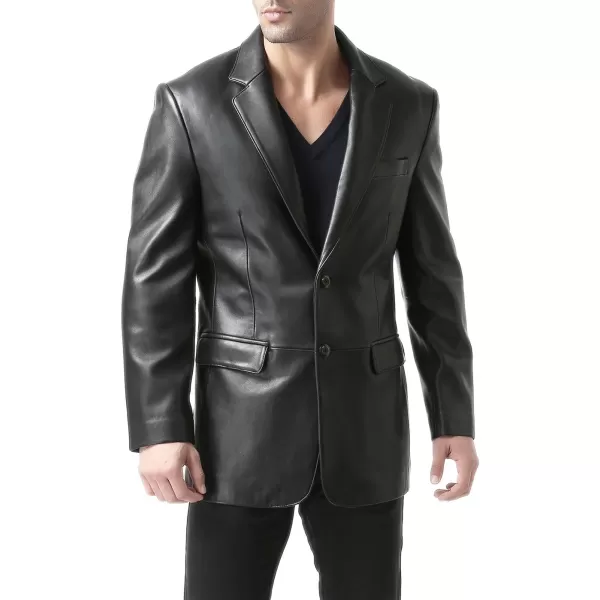 BGSD Men Richard Classic Leather Blazer Lambskin Sport Coat Jacket Regular Big ampamp Tall and ShortBlack
