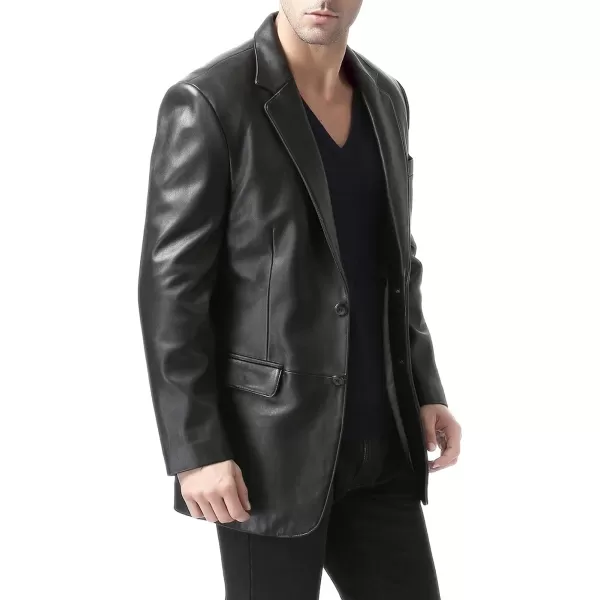 BGSD Men Richard Classic Leather Blazer Lambskin Sport Coat Jacket Regular Big ampamp Tall and ShortBlack Black