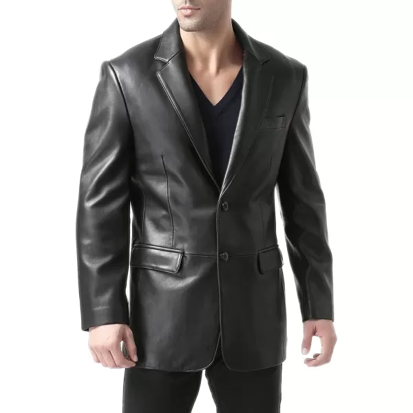 BGSD Men Richard Classic Leather Blazer Lambskin Sport Coat Jacket Regular Big ampamp Tall and ShortBlack Black