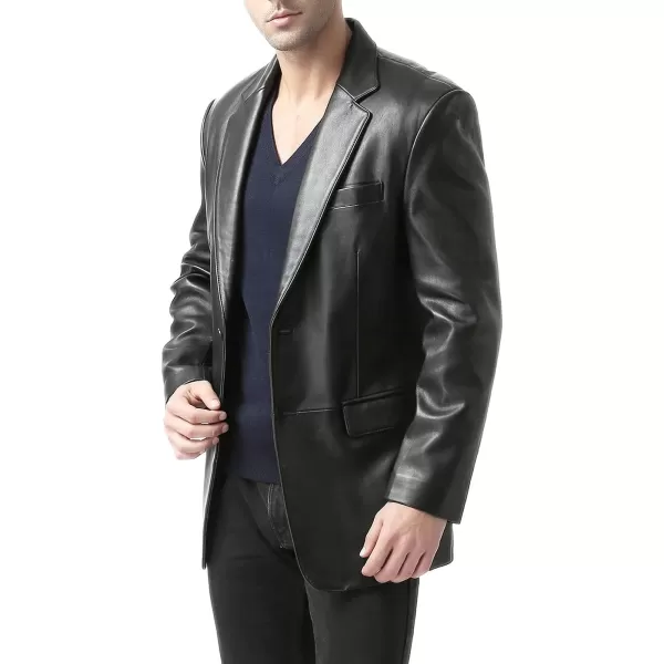 BGSD Men Richard Classic Leather Blazer Lambskin Sport Coat Jacket Regular Big ampamp Tall and ShortBlack Black