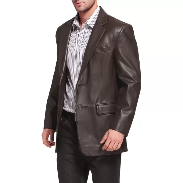 BGSD Men Richard Classic Leather Blazer Lambskin Sport Coat Jacket Regular Big ampamp Tall and ShortBrown