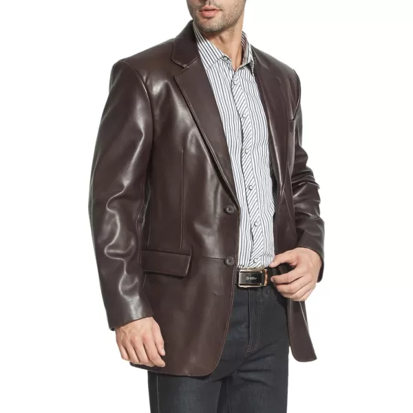 BGSD Men Richard Classic Leather Blazer Lambskin Sport Coat Jacket Regular Big ampamp Tall and ShortBrown