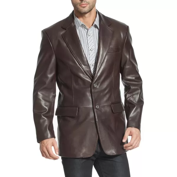 BGSD Men Richard Classic Leather Blazer Lambskin Sport Coat Jacket Regular Big ampamp Tall and ShortBrown