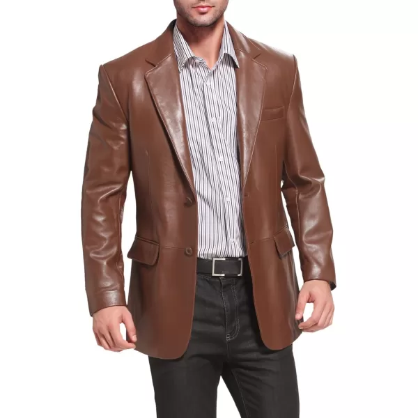 BGSD Men Richard Classic Leather Blazer Lambskin Sport Coat Jacket Regular Big ampamp Tall and ShortCognac