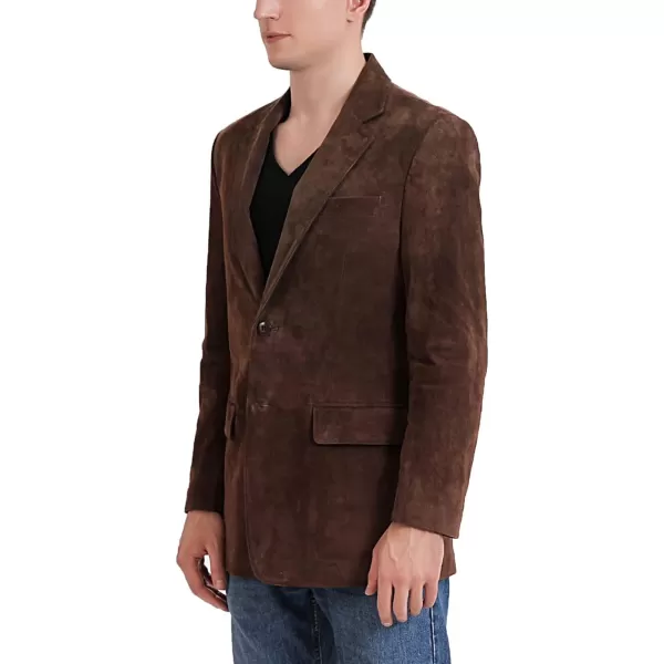 BGSD Men Richard Classic Leather Blazer Lambskin Sport Coat Jacket Regular Big ampamp Tall and ShortSuede Brown