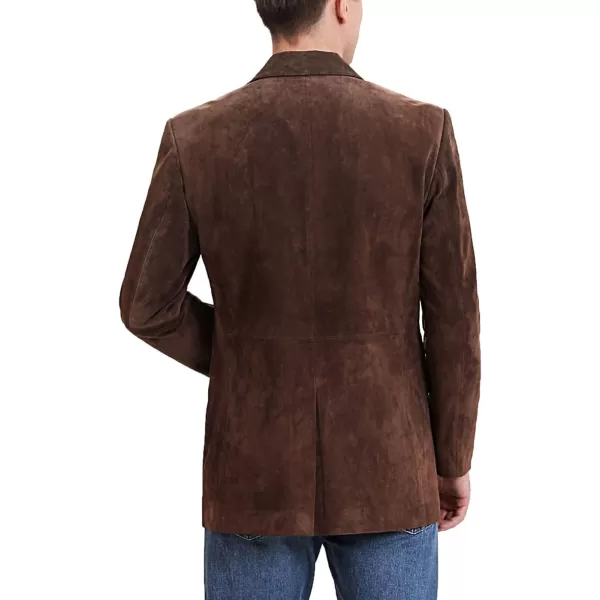 BGSD Men Richard Classic Leather Blazer Lambskin Sport Coat Jacket Regular Big ampamp Tall and ShortSuede Brown