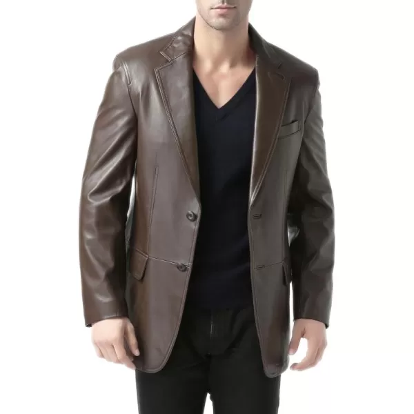 BGSD Men Jacob 2Button New Zealand Lambskin Leather Blazer Sport Coat Jacket Also available in Big and Tall and ShortEspresso