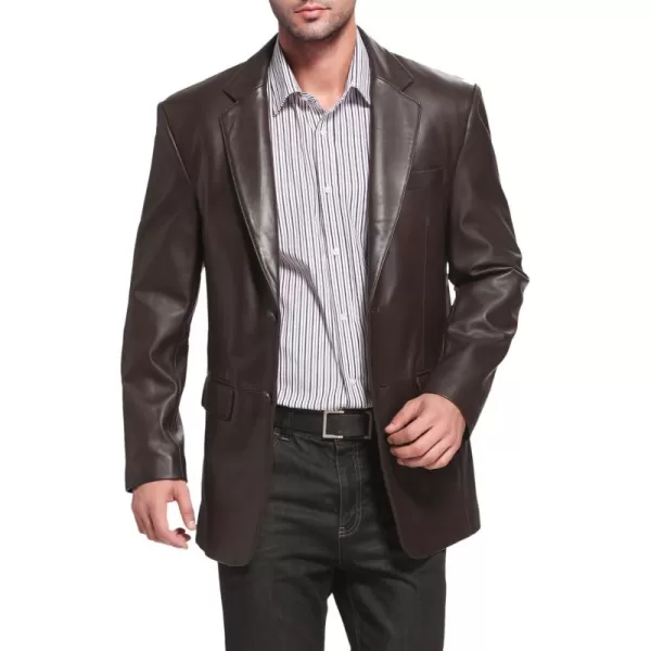 BGSD Men Richard Classic Leather Blazer Lambskin Sport Coat Jacket Regular Big ampamp Tall and ShortBrown