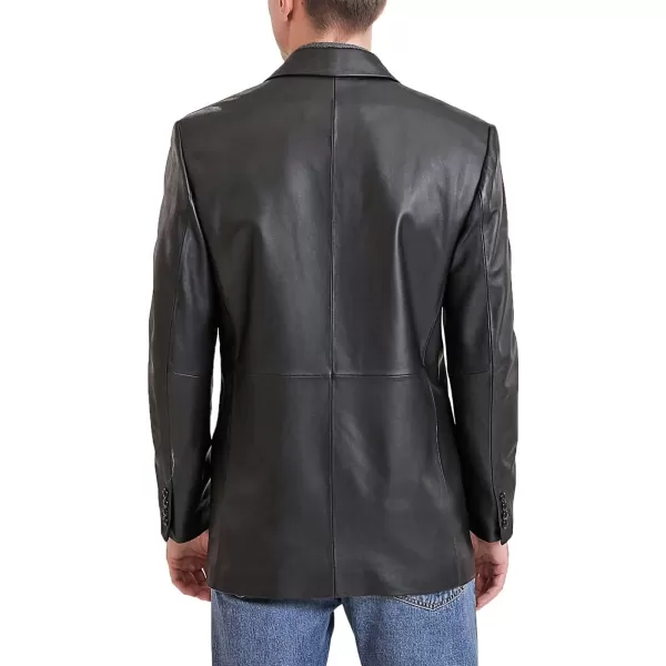 BGSD Men Ben 2Button Lambskin Leather Blazer Sport Coat Jacket Also available in Big and Tall and ShortBlack