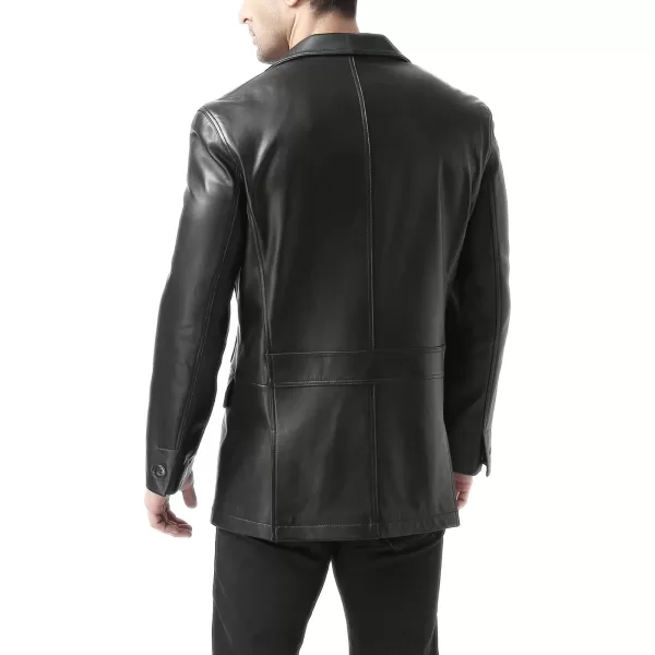 BGSD Men Grant 2Button Leather Blazer Sport Coat Jacket Also available in Big and Tall and ShortBlack