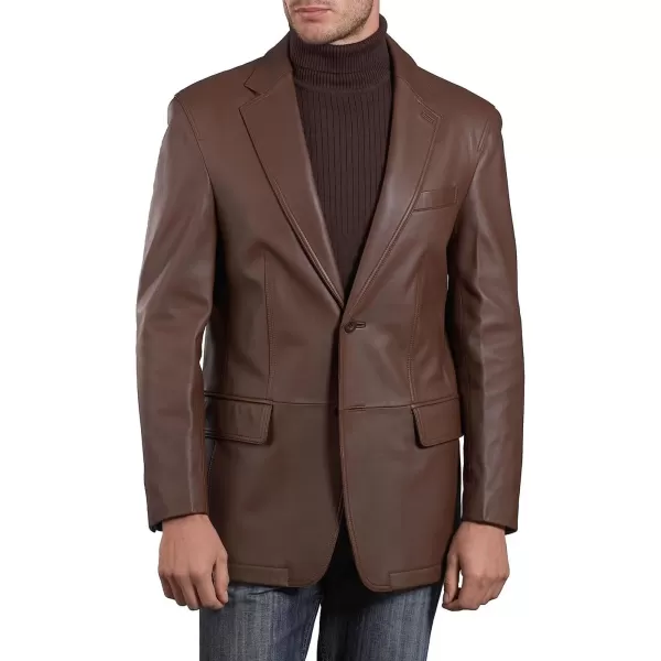 BGSD Men Grant 2Button Leather Blazer Sport Coat Jacket Also available in Big and Tall and ShortEspresso