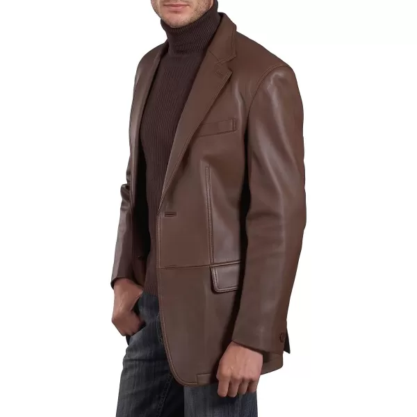 BGSD Men Grant 2Button Leather Blazer Sport Coat Jacket Also available in Big and Tall and ShortEspresso