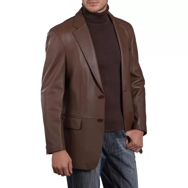 BGSD Men Grant 2Button Leather Blazer Sport Coat Jacket Also available in Big and Tall and ShortEspresso