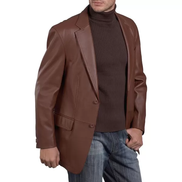 BGSD Men Grant 2Button Leather Blazer Sport Coat Jacket Also available in Big and Tall and ShortHazelnut