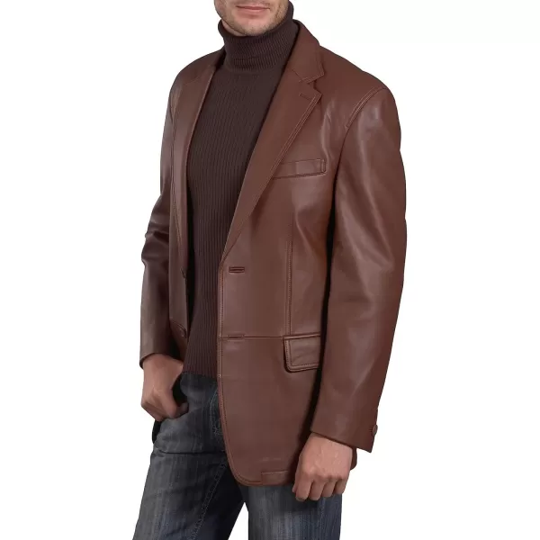 BGSD Men Grant 2Button Leather Blazer Sport Coat Jacket Also available in Big and Tall and ShortHazelnut