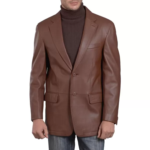 BGSD Men Grant 2Button Leather Blazer Sport Coat Jacket Also available in Big and Tall and ShortHazelnut