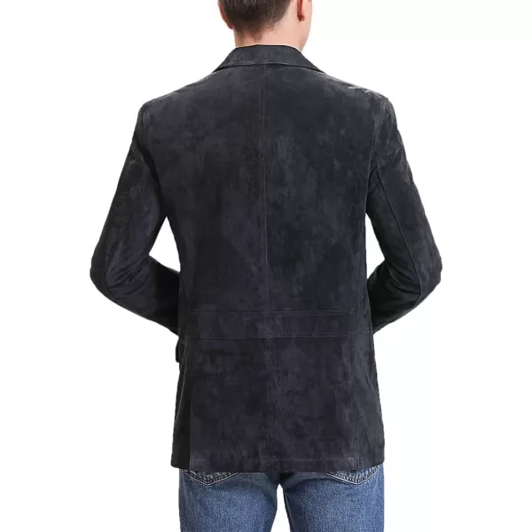 BGSD Men Grant 2Button Leather Blazer Sport Coat Jacket Also available in Big and Tall and ShortSuede Navy