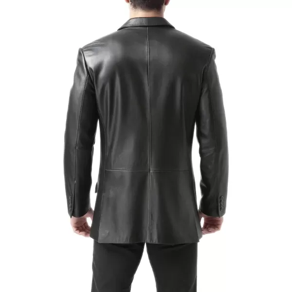 BGSD Men Hugh 2Button Lambskin Leather Blazer Sport Coat Jacket Also available in Big and Tall and ShortBlack