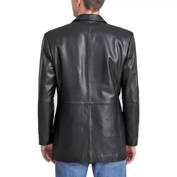 BGSD Men Judd 1Button Lambskin Leather Blazer Sport Coat Jacket Also available in Big and Tall and ShortBlack