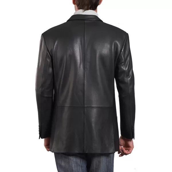 BGSD Men Noah 2Button Lambskin Leather Blazer Sport Coat Jacket Also available in Big and Tall and ShortBlack