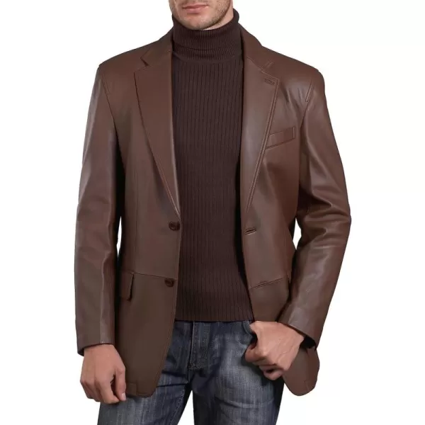 BGSD Men Grant 2Button Leather Blazer Sport Coat Jacket Also available in Big and Tall and ShortEspresso