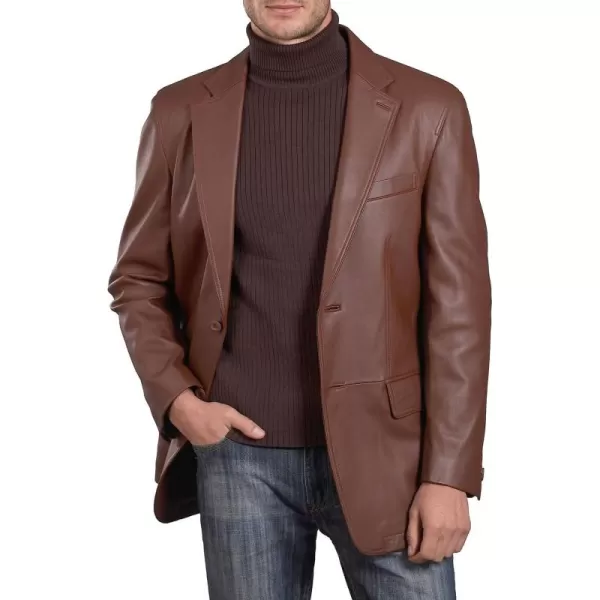 BGSD Men Grant 2Button Leather Blazer Sport Coat Jacket Also available in Big and Tall and ShortHazelnut