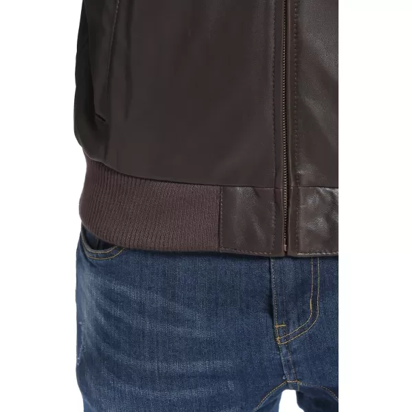 BGSD Men City Lambskin Leather Bomber Jacket Also available in Big and TallChocolate